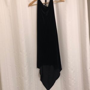 Sexy witch dress for Halloween high low black velvet
